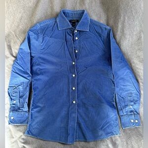 Lands' End Vintage Classic Blue Corduroy Shirt